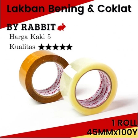 LAKBAN BENING ISOLASI 45 MM x 100 YARD PREMIUM SELOTIP 45x100 SLOTIP TERMURAH