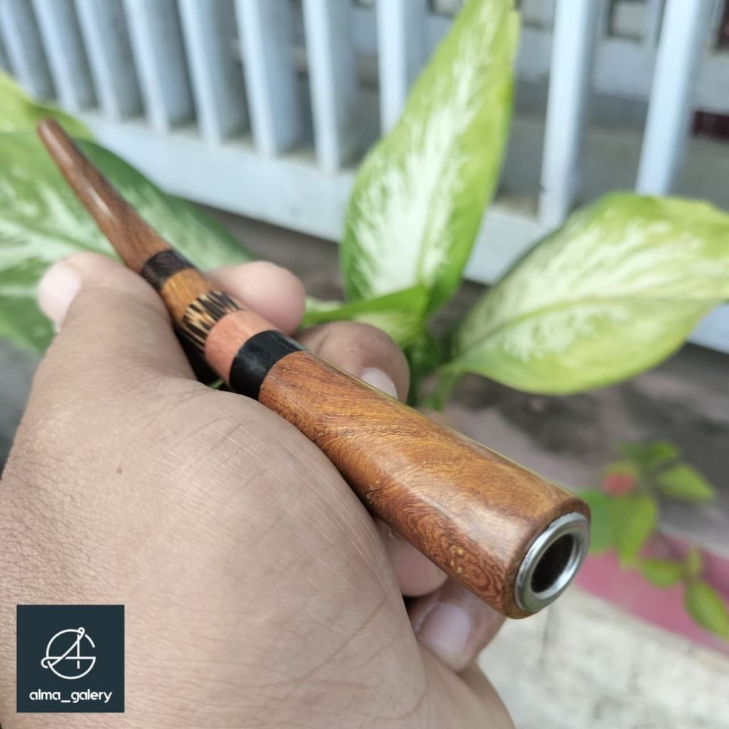 GALERY_ALMA ( 15cm ) once cangklong / once pipa rokok / padutan / sedotan  berbagai macam jenis kayu