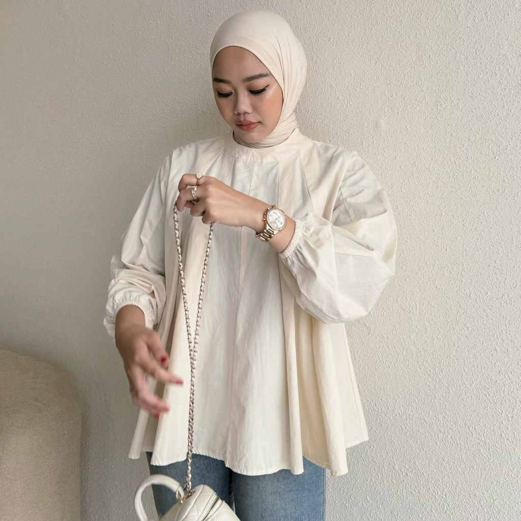 floral.id - Kemeja Poplin Briana Ruffle Wanita Lengan Panjang