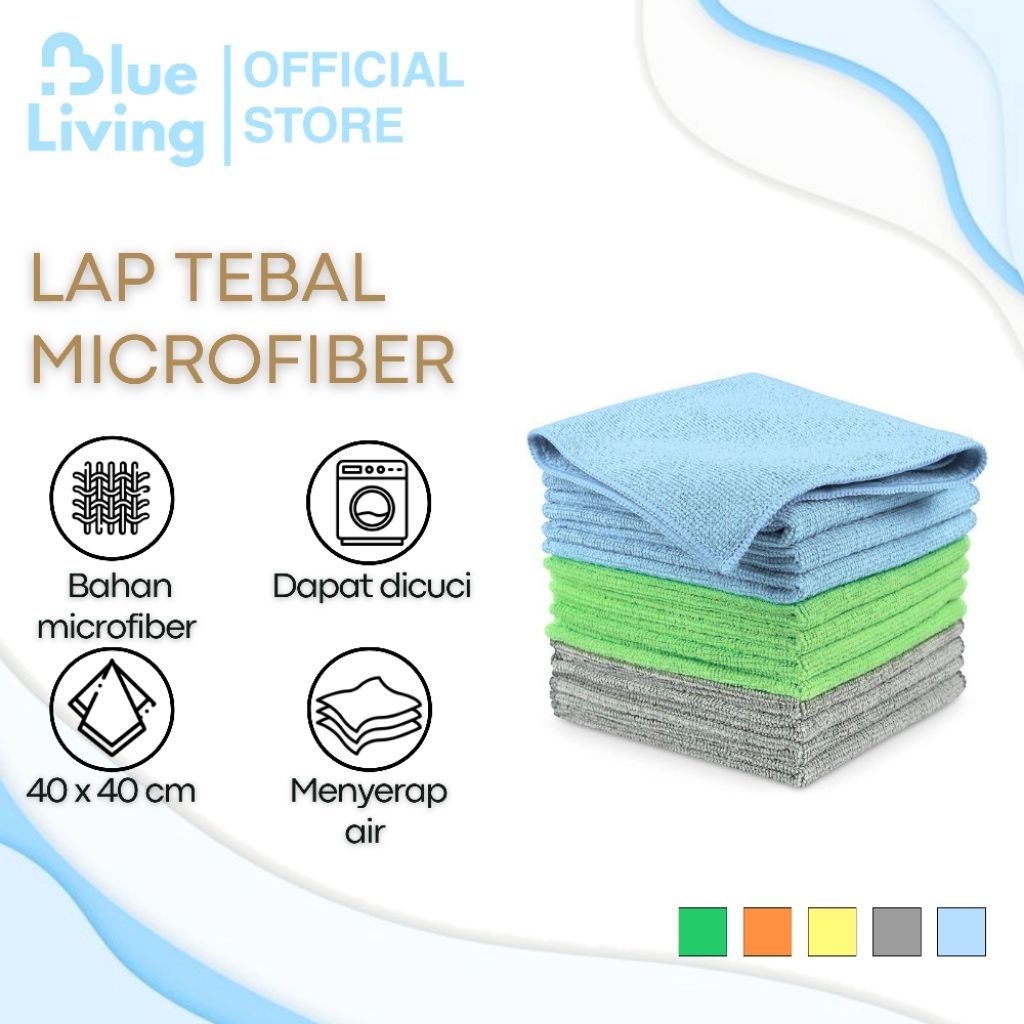Kain Lap Microfiber Ukuran 40x40cm 320gsm Microfiber Cloths Detailing Mobil Lap Dapur Meresap Sempur
