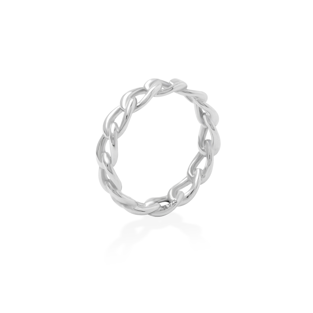 [Original Cincin Perak 925] Cincin Rantai Small Perak Koleksi Cuban Sterling Silver 925