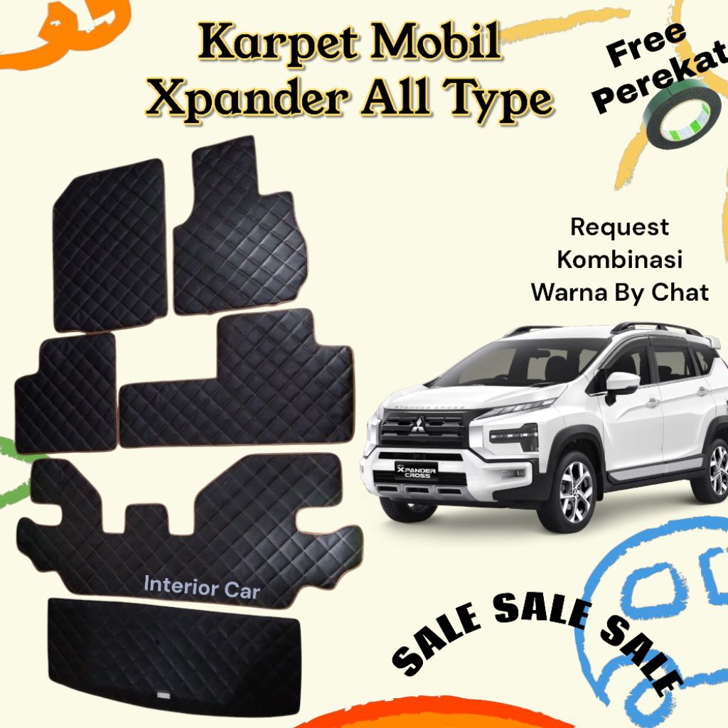 Karpet Mobil XPANDER Aksesoris Interior Alas Pelindung Lantai Kulit Premium Interior Motif