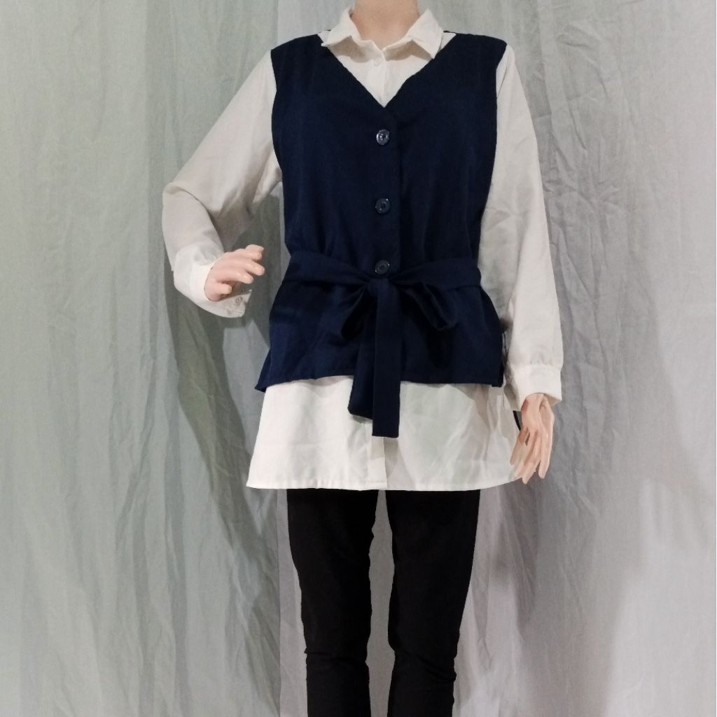 Preloved Kemeja Vest Wanita Navy