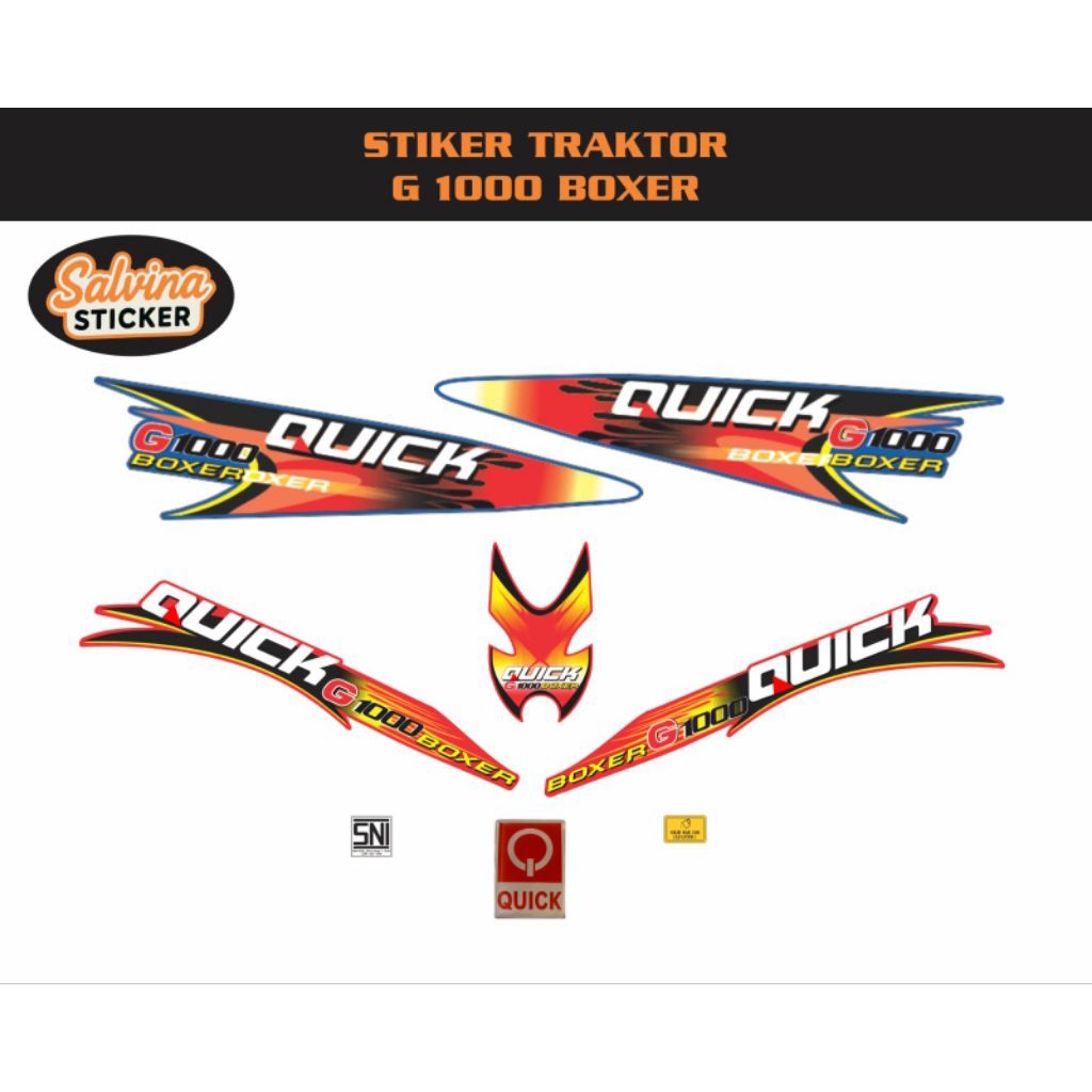Stiker mesin traktor G 1000 Boxer
