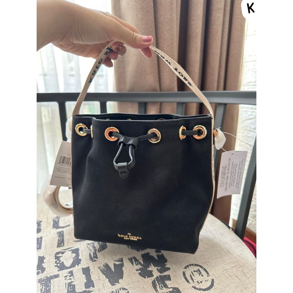ks crossbody bag bucket kip canvas black