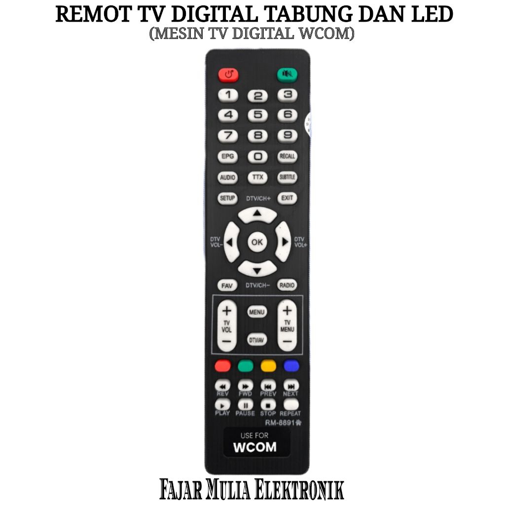 Remot TV Digital Tabung / LED LCD berbagai merek Aoyama, Advance, Ikedo dsb Remot  TV Digital Wcom