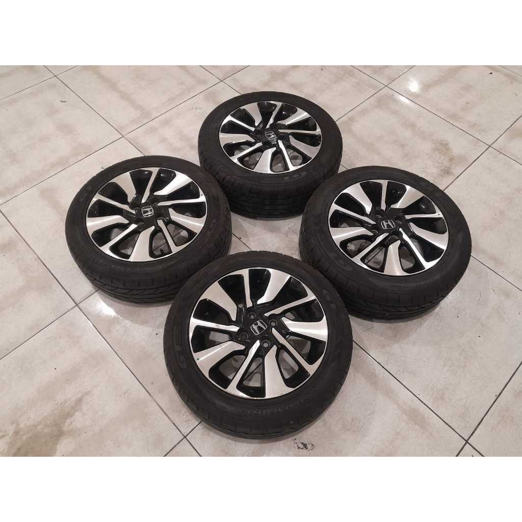 Jual velg ori copotan brio rs ring 15 h4x100 +ban 185/55 R15 thn 2024 masih tebal