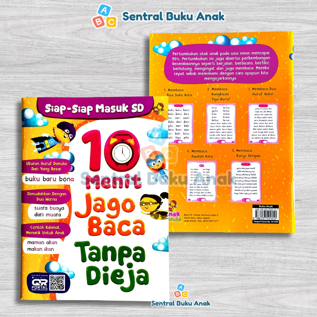 Buku Belajar Membaca - 10 Menit Jago Baca Tanpa Dieja Siap Siap Masuk SD