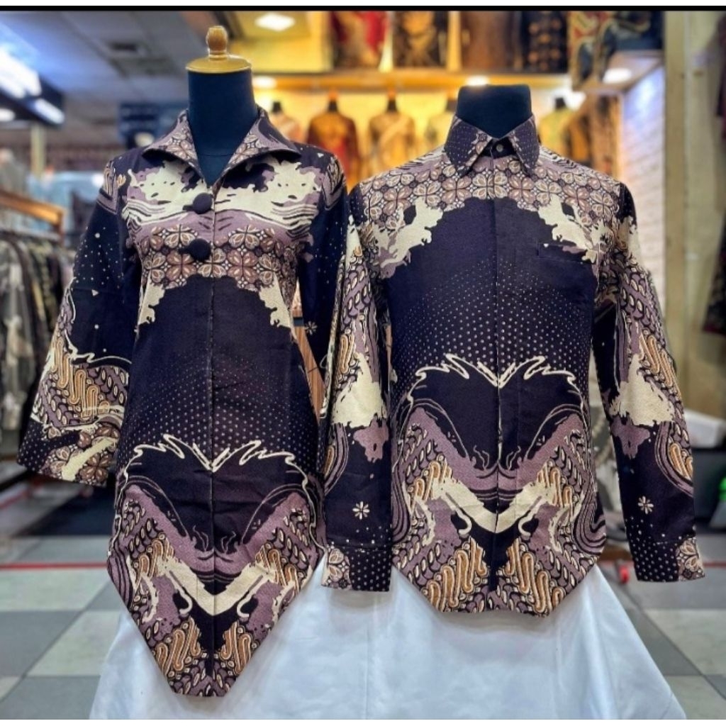 Baju batik Tunik wanita bahan doby couple dan pria Thamrin city