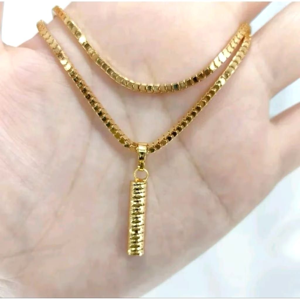 Kalung Milano Liontin Bambu Kalung Titanium Asli Tidak Luntur Anti Karat