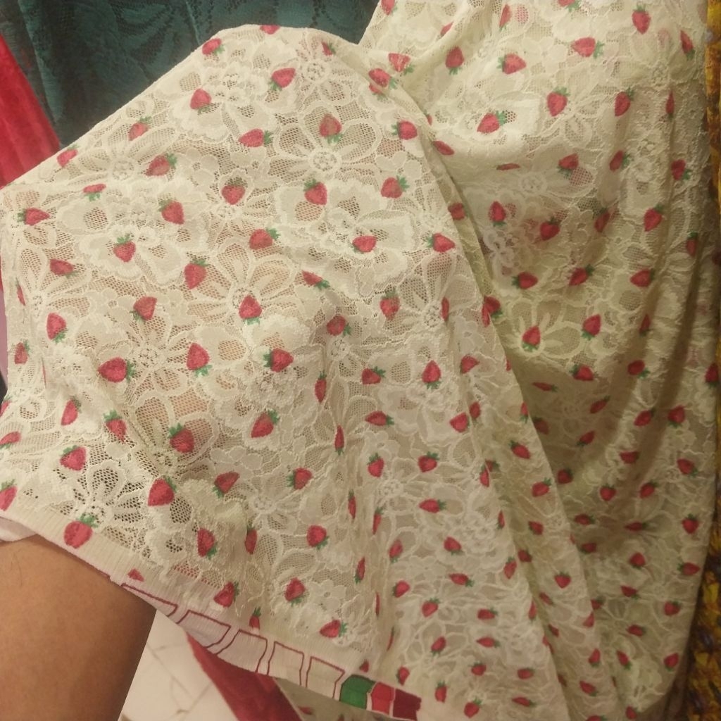 Kain bahan brukat stretch brukat kebaya melar mewah meteran harga per 50 cm