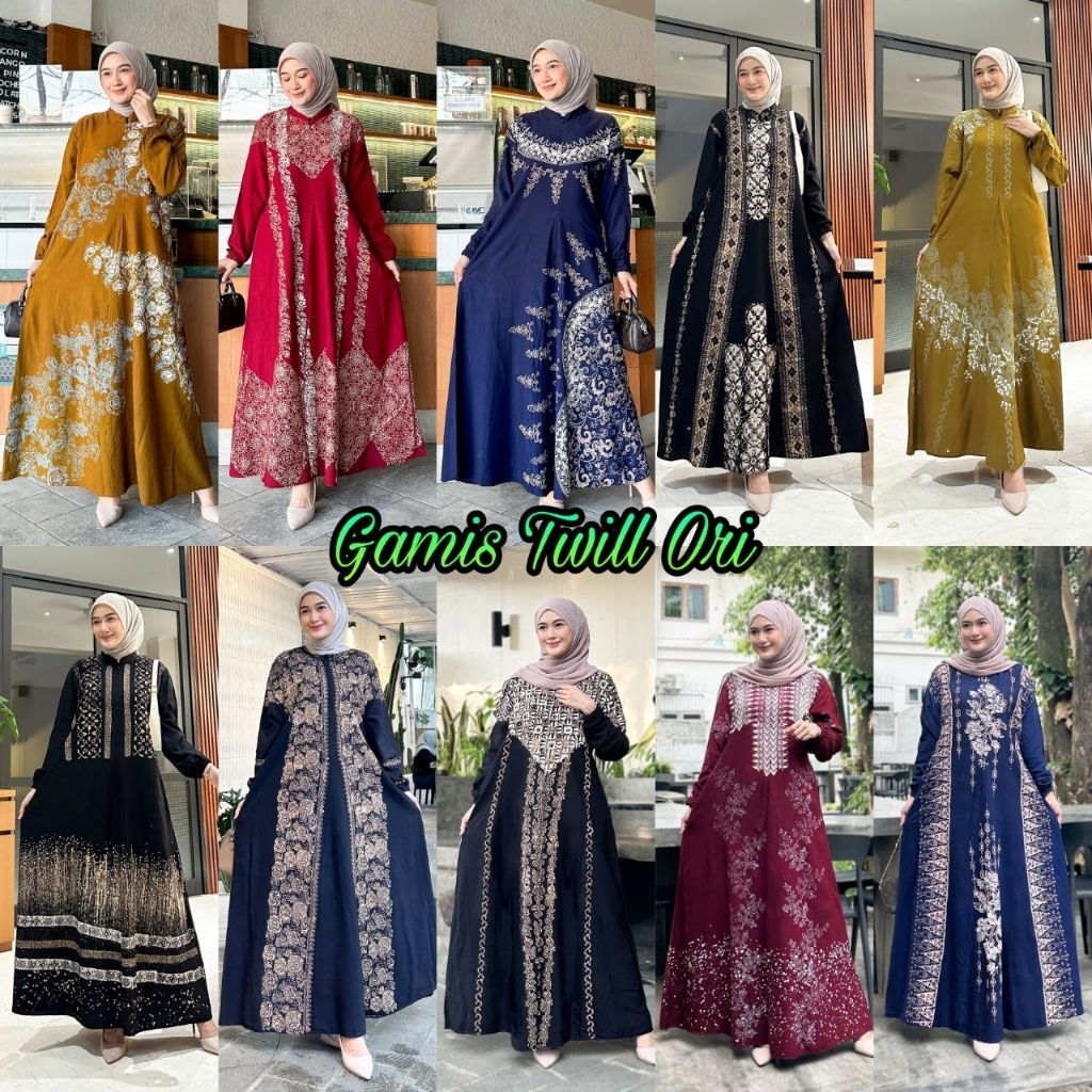gamis twill / gamis jumbo/ gamis batik premium