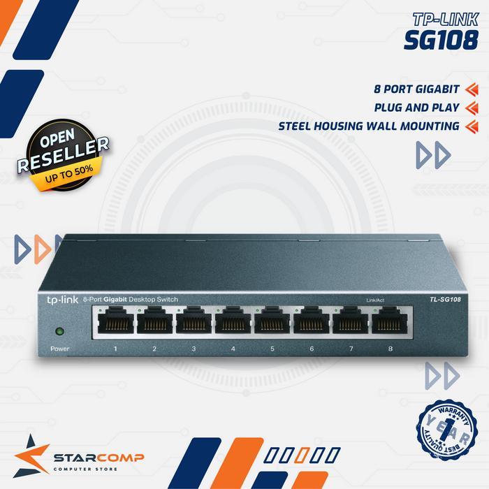 TP-Link TL-SG108 8 Port Gigabit - Hub TP Link TL SG108 Desktop Switch