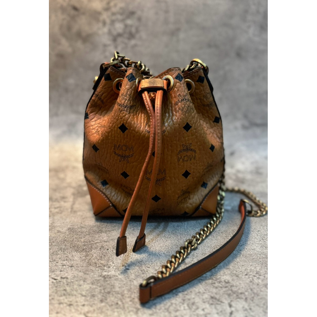 SALE MCM Visetos Berlin Small Bucket Bag