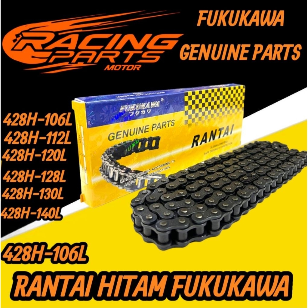 RANTAI MOTOR FUKUKAWA HITAM TEBAL 428H-106L GRAND SUPRA CB 150R VIXOON UNIVERSAL ORIGINAL FUKUKAWA G