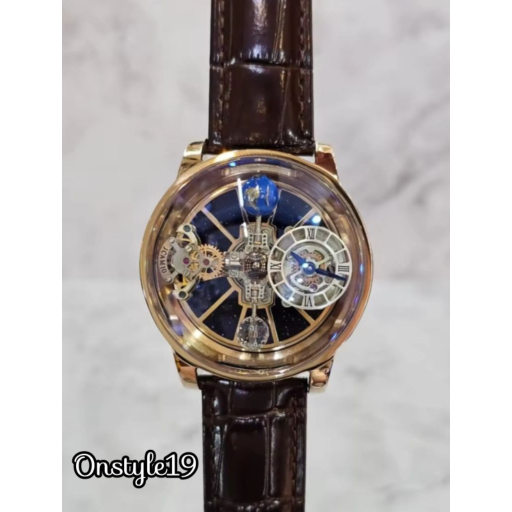 JAM TANGAN JACOB& CO ASTRONOMIA SWISS LEATHERS STRAPP 45MM