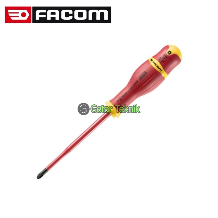Obeng Plus Facom PH2 ATP2X125VE (+) Insulated Screwdriver VDE 1000V