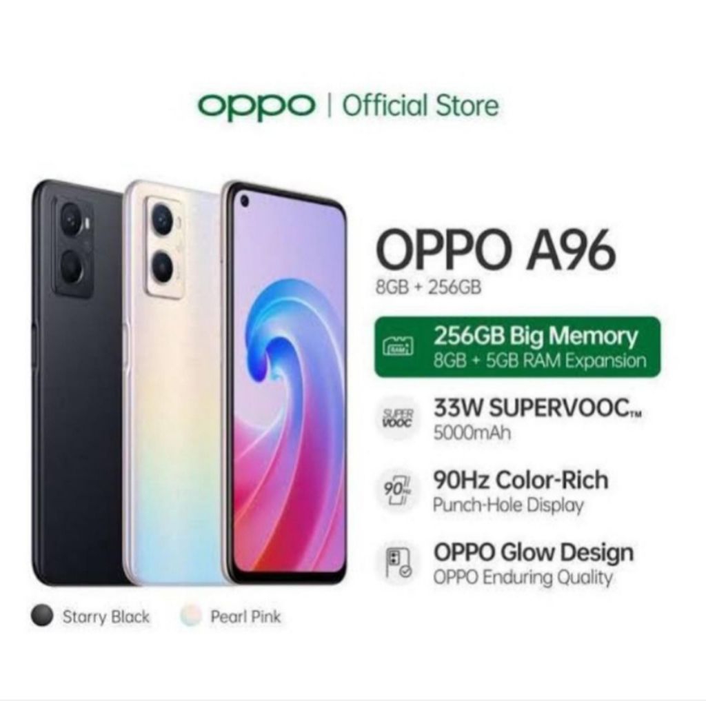 HP OPPO A96 8/256 GB - OPPO A96 RAM 8GB ROM 256GB GARANSI RESMI OPPO