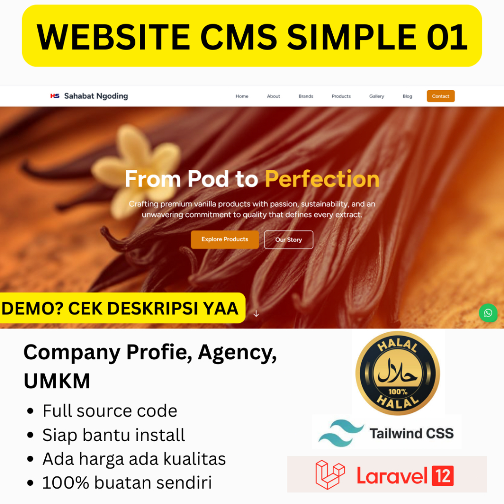 Source code company profile simpel cms full SEO 100% buatan sendiri