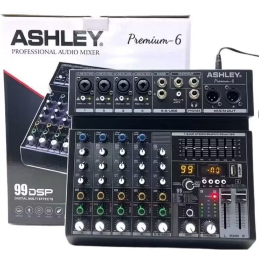 ASHLEY PREMIUM 6 Audio Mixer PREMIUM6 Mixer 6Ch