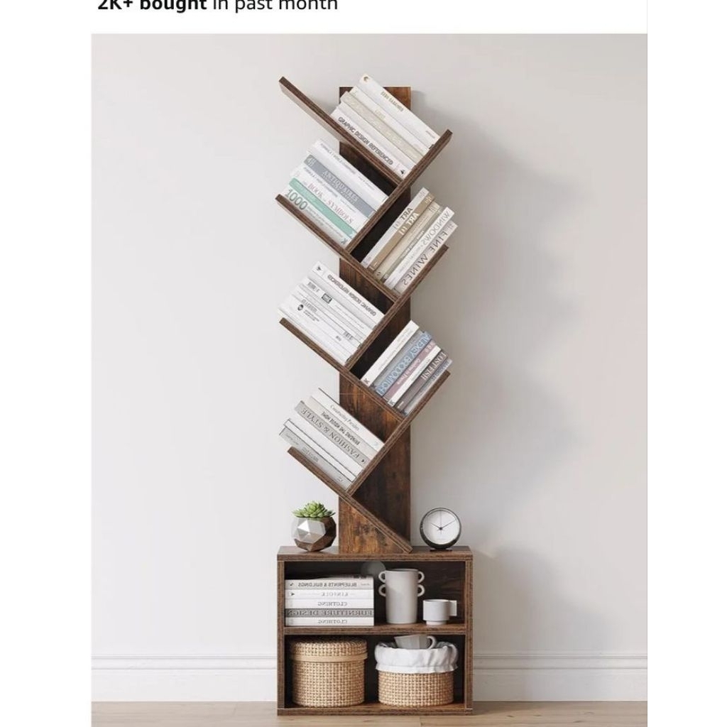 Rak Buku Pohon Unik Minimalis – Rak Buku Kayu Modern Serbaguna