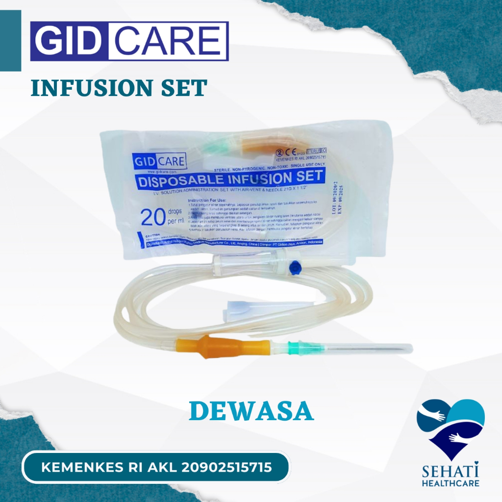 GIDCare Infusion Set Adult GID Care Alat Bantu Selang Infus Set Dewasa Infuset Medis Kesehatan