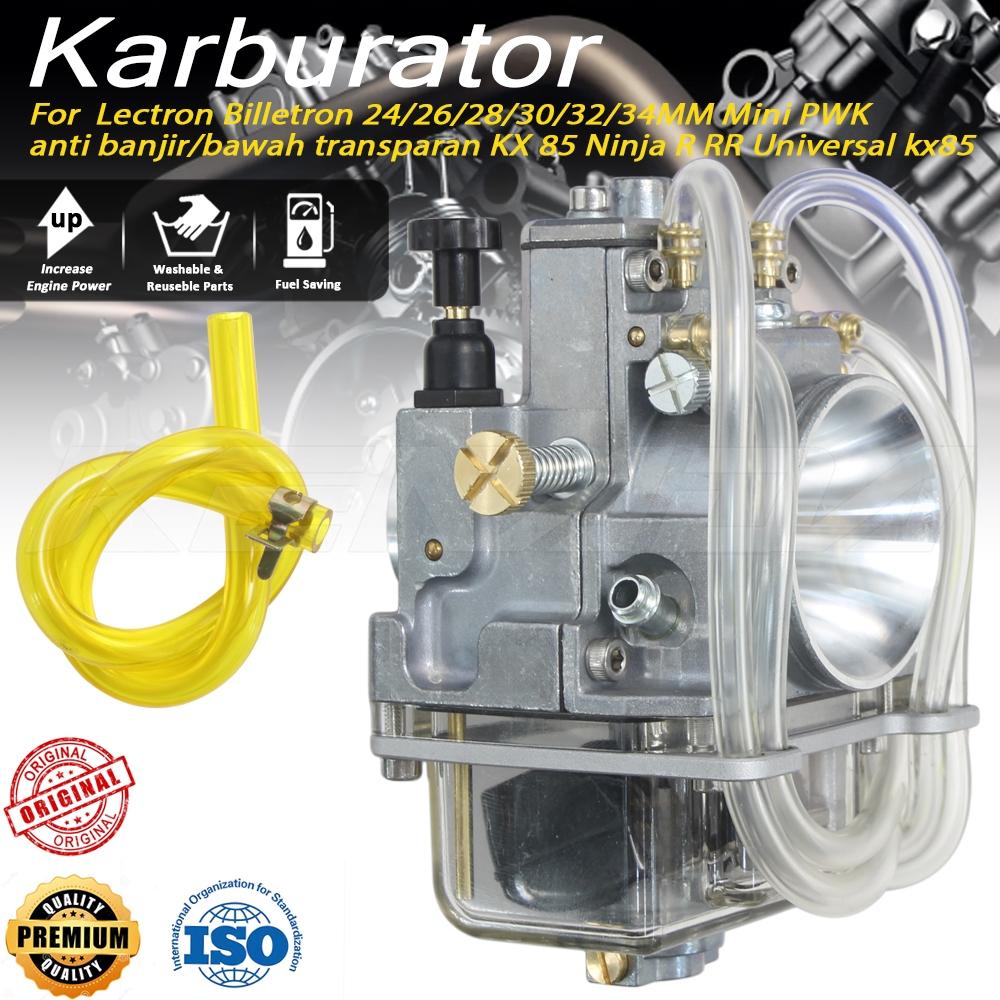 Karburator Karbu  Lectron Billetron 24/26/28/30/32/34MM Mini PWK anti banjir/bawah transparan KX 85 