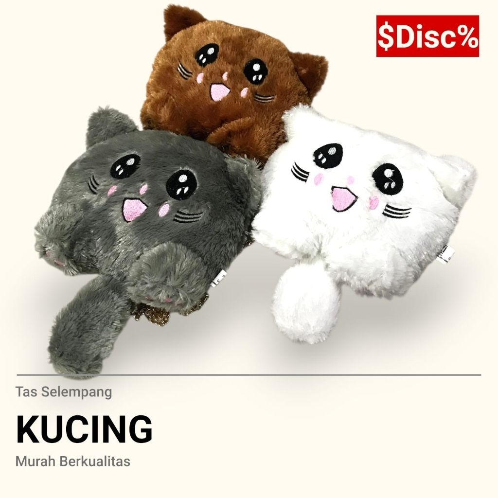 Tas selempang boneka kepala Kucing Tas selempang anak Lucu Tas selempang wanita