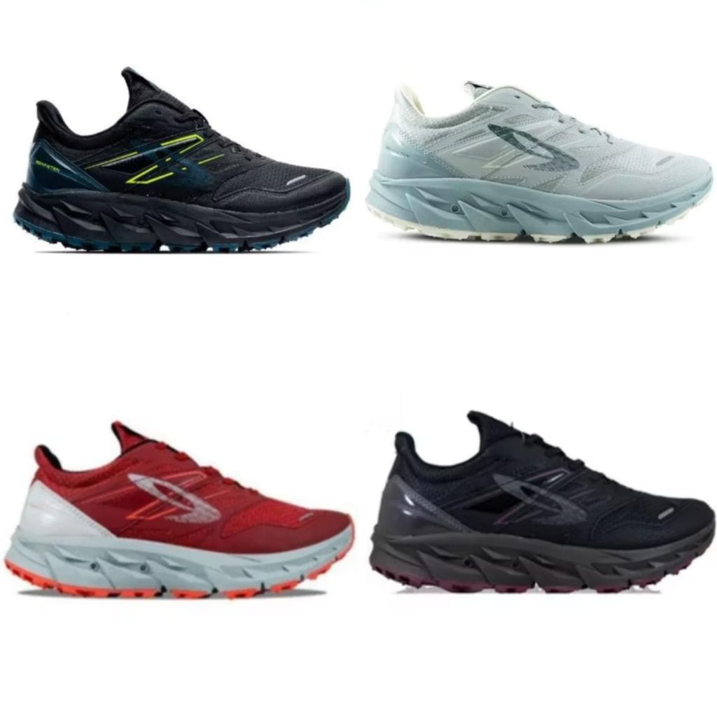 910 nineten Sepatu lari /Running trail  original YUZA EVO /MERAH - HITAM - ABU  /910 NINETEN SEPATU 