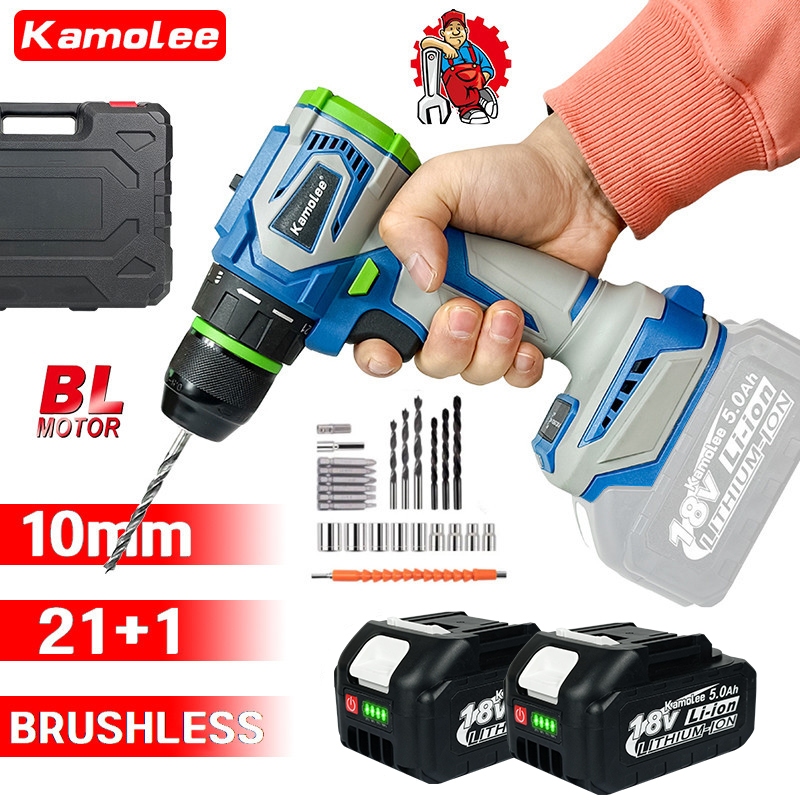 Kamolee 10mm 450N.M Brushless Bor Listrik (Kompatibel Dengan Baterai Makita)