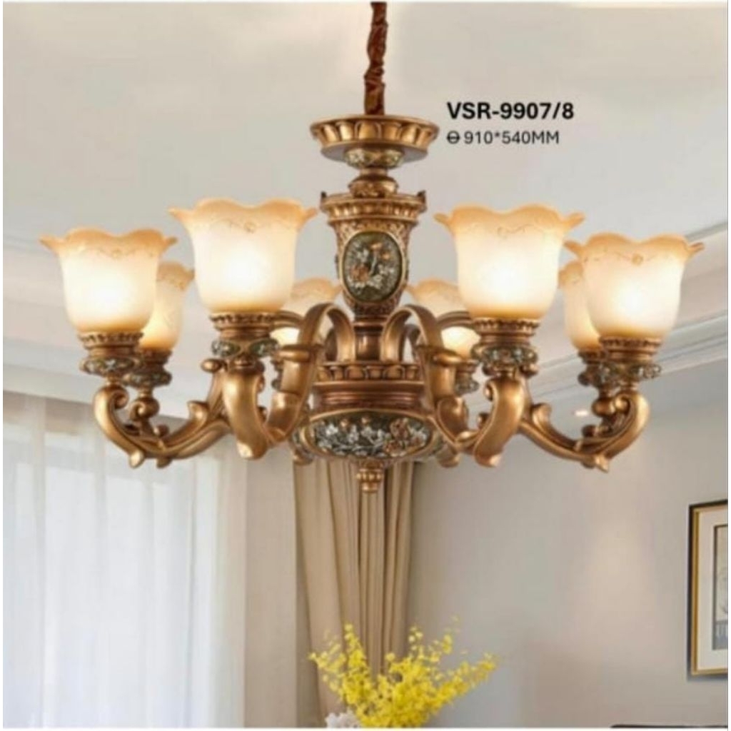 Lampu Gantung Hias Klasik Modern Ruang Tamu Kamar Tidur 8 Lampu Mewah