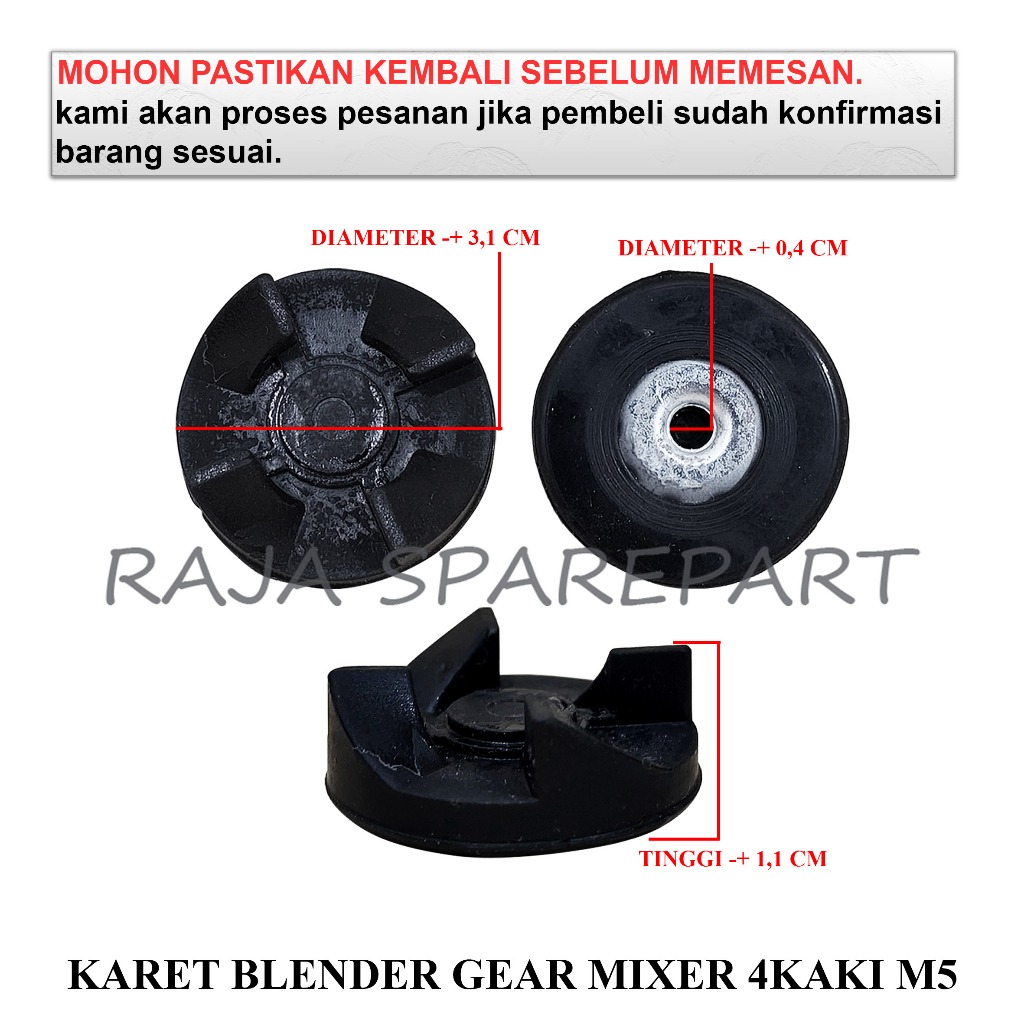 KB04 GEAR KARET BLENDER / GIGI KARET BLENDER / KARET BLENDER GEAR MIXER 4KAKI M5