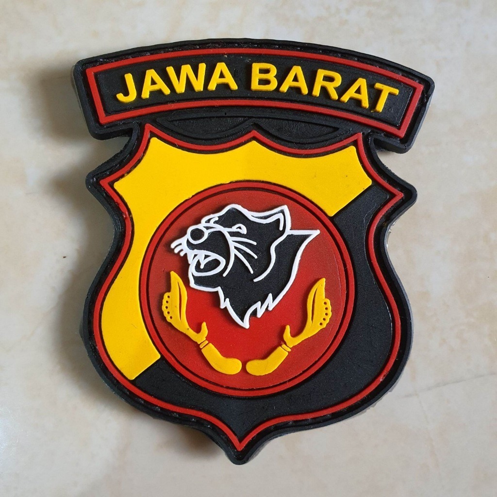 bet POLDA JAWA BARAT bordir timbul Patch Rubber Polda Jabar