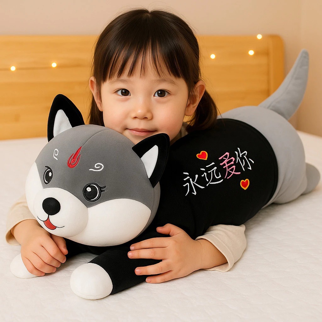 Bantal Guling Anjing Laying Dog 50cm – Bantal Plush Lucu & Lembut SNI | Berkah Boneka