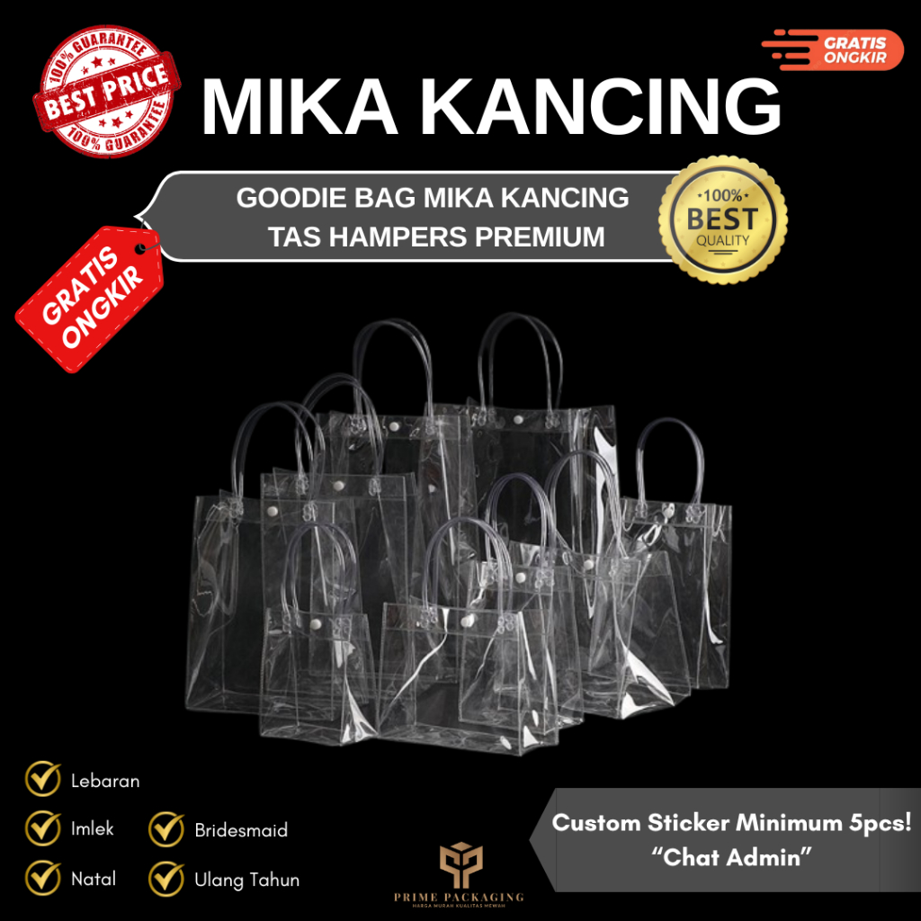 

[GROSIR 10pcs] Tas Mika PVC Mika Kancing / Hampers Elegan Premium
