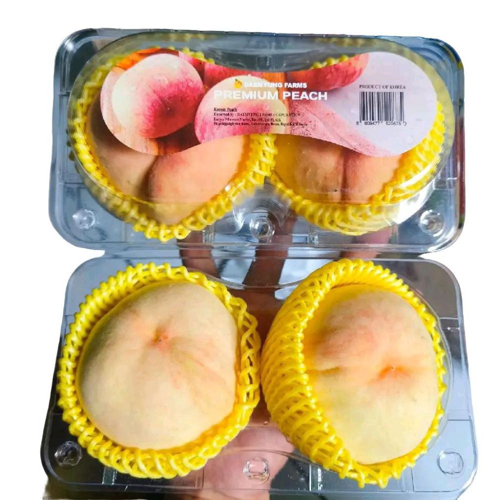 

Promo buah peach white Korea super premium gift pack isi 2 pcs -+ 500 gram