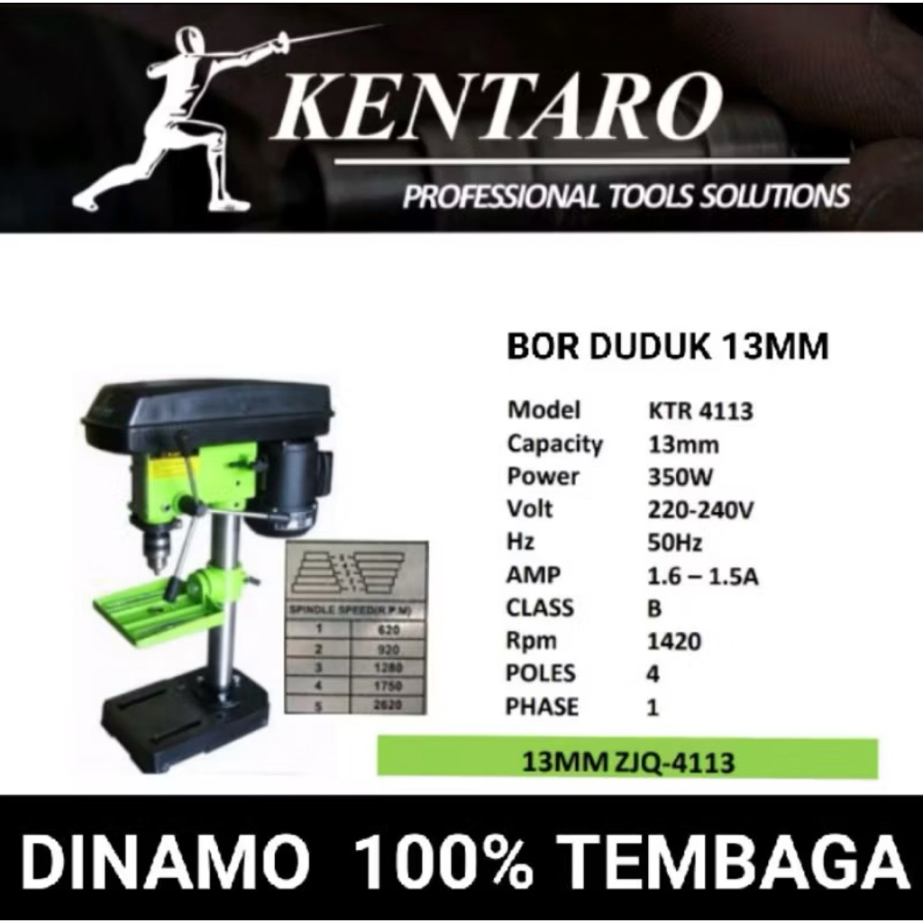 KENTARO - Bor duduk 13mm KTR-4113 - Heavy Duty 100% Dinamo - Japan Quality