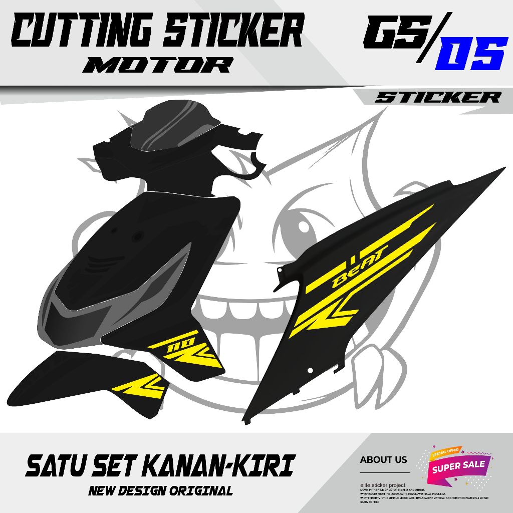 Sticker Cutting Honda Beat KARBU OLD 2012 Tahan Lama SIMPEL STICKER GS05