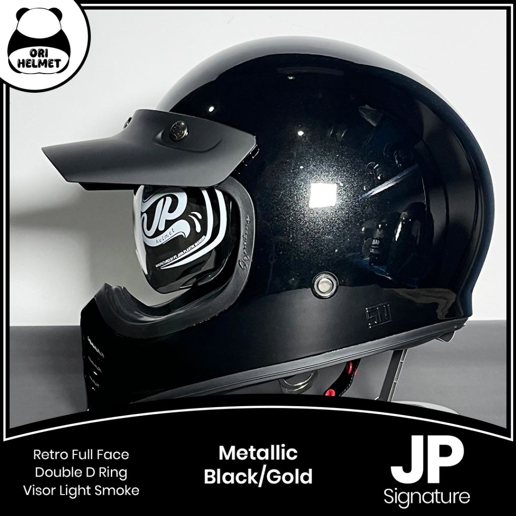 JP Signature helm full face cakil bahan premium sertifikasi SNI dan DOT warna hitam