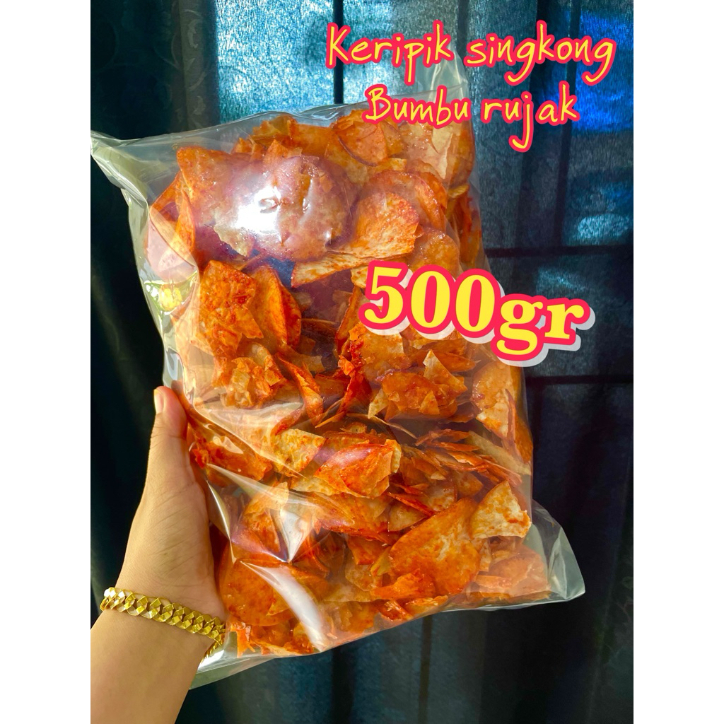 

FREE BUBBLE WRAP KERIPIK SINGKONG/ SANJAI BALADO BUMBU RUJAK MERK MUTIARA ABADI PEDAS MANIS