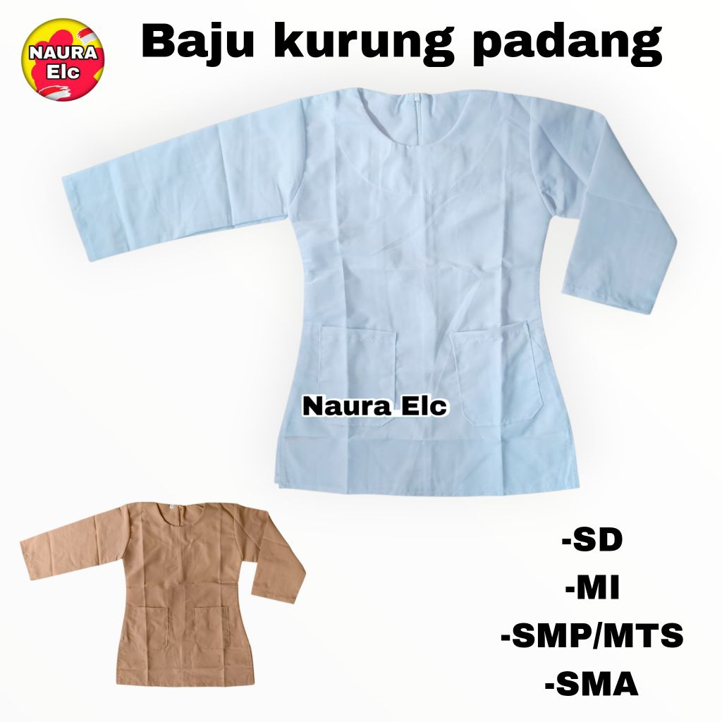 Baju Kurung Padang Putih SD MI SMP MTS SMA Baju Tunik Putih Seragam Sekolah