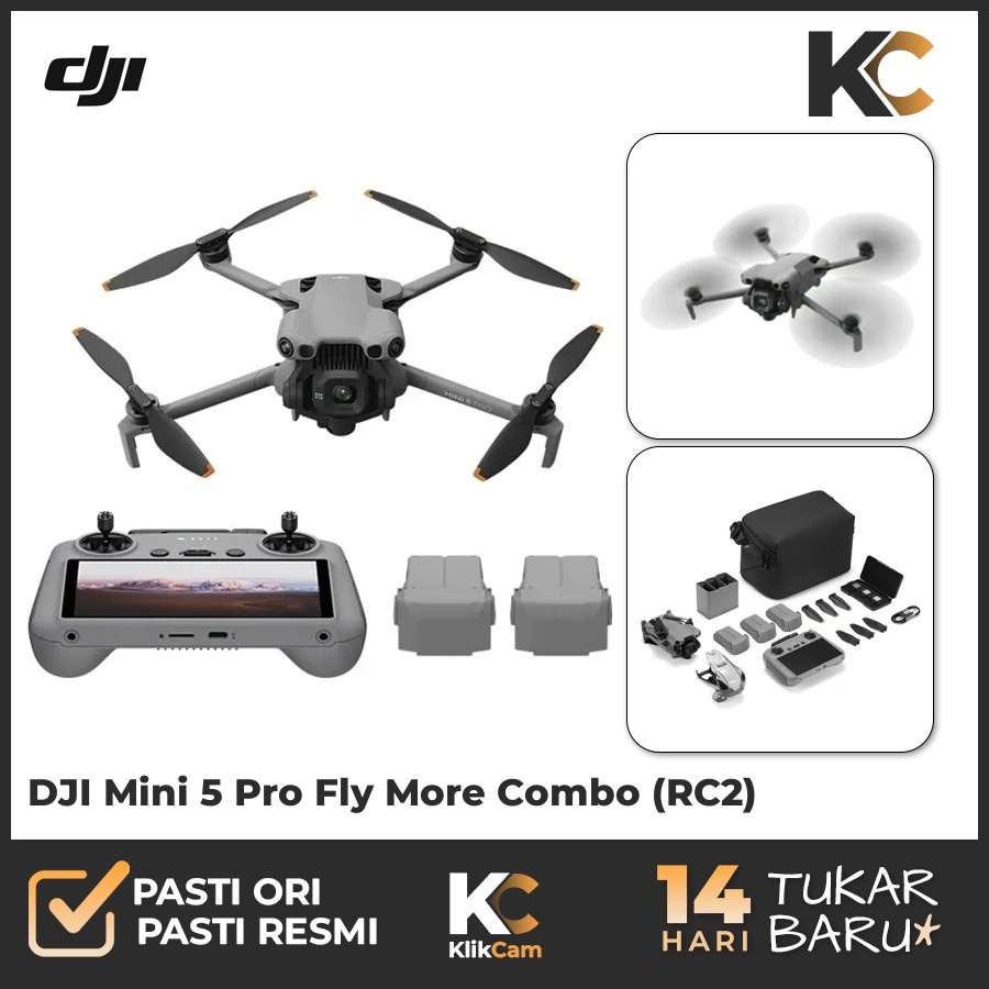 DJI Mini 5 Pro Fly More Combo with RC2 Drone Camera DJI Mavic Mini 5 Pro Kamera Drone Garansi