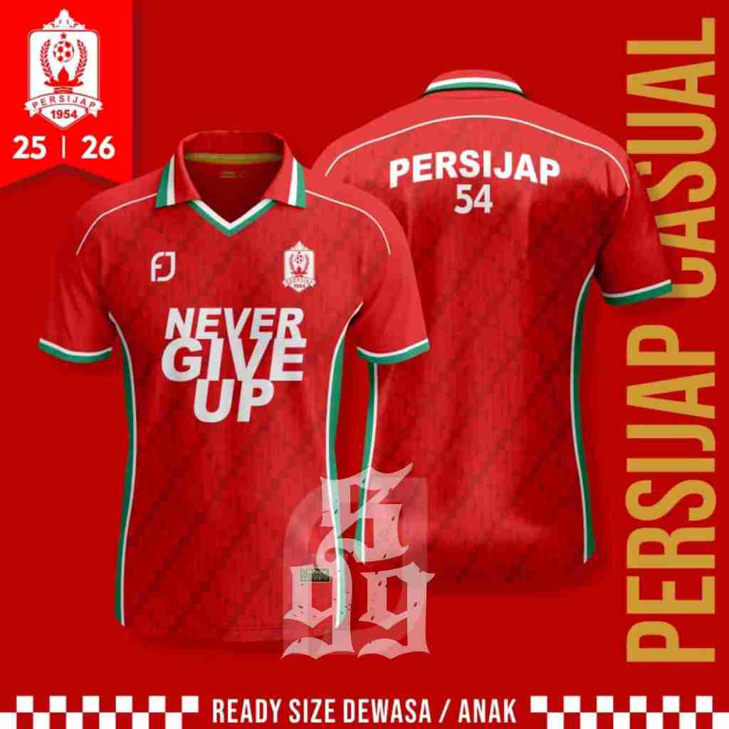 Jersey Persijap Retro Casual Dewasa Anak Dri-Fit