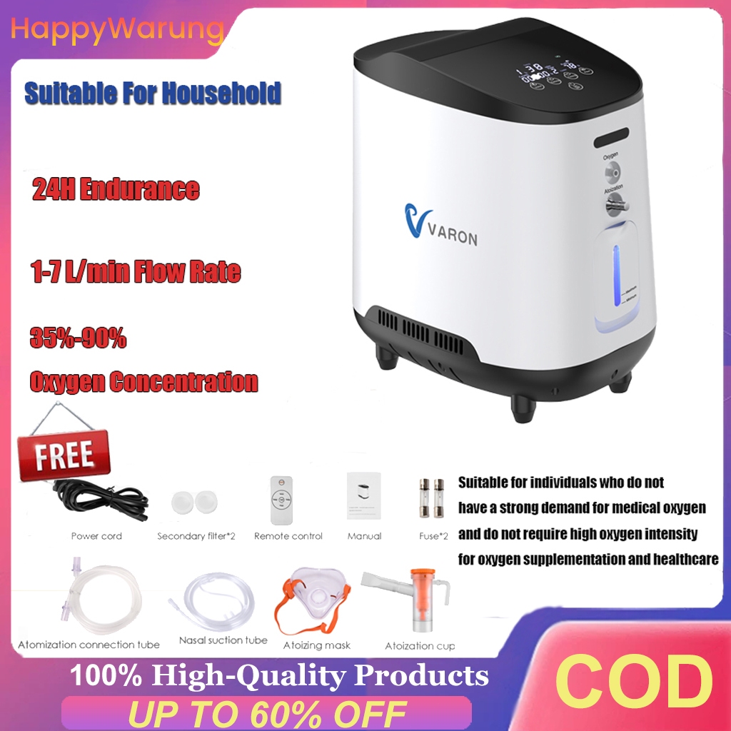 Local Stock+COD Varon Y-105W Oxygen Concentrator 1-7L/min Adjustable Portable Oxygen Machine for Hom