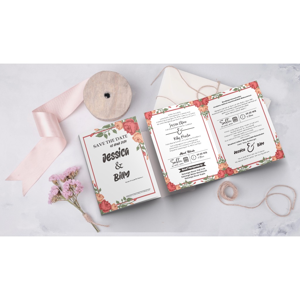 Cetak Undangan Satuan Tema Vintage -1-009