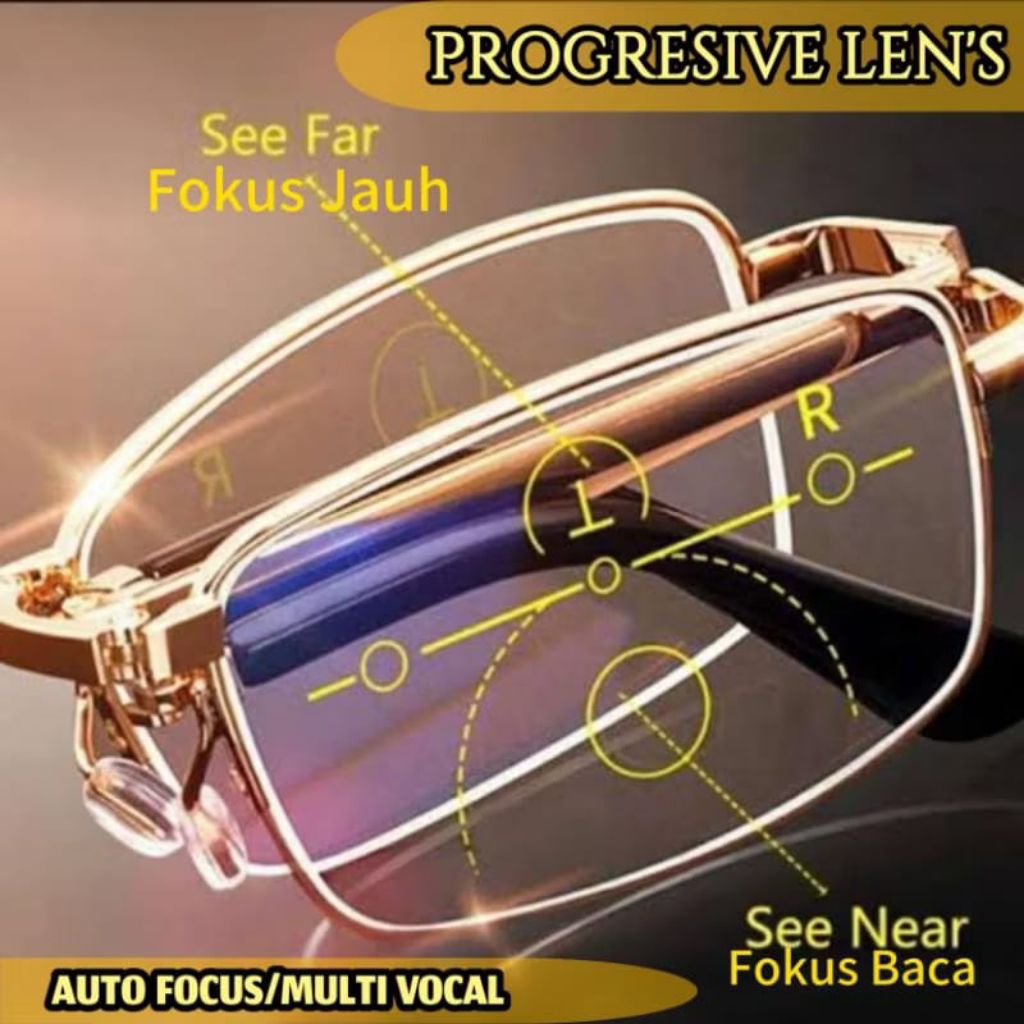 Kacamata Plus Baca dan Jalan/Kacamata Baca Double Fokus/Kacamata Baca Frame Lipat/Kaca Mata Baca Len