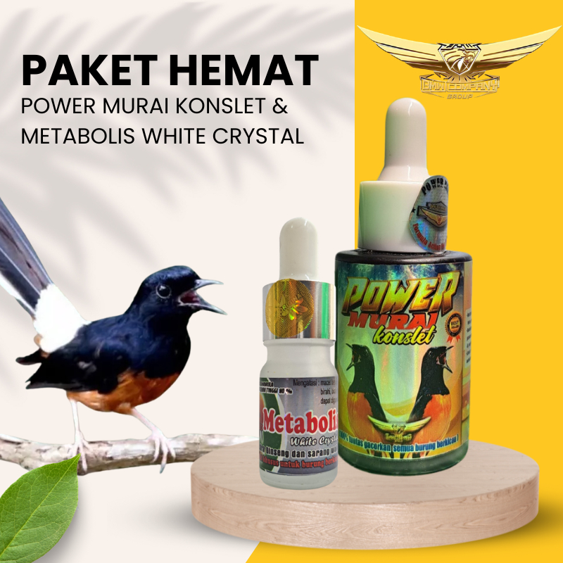 [Paket Hemat] Power Murai Konslet & Metabolisme White Crystal Vitamin Penggacor Max