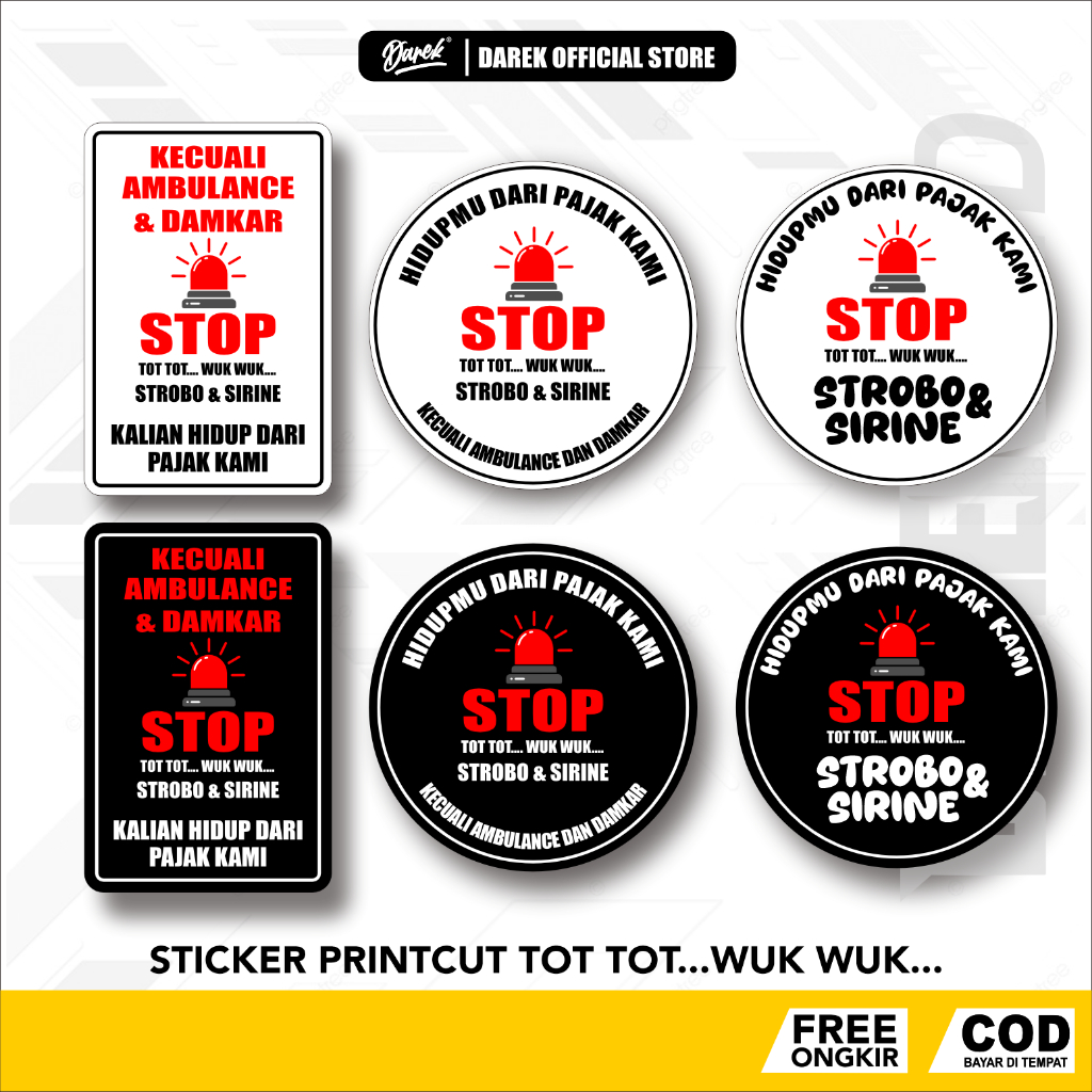 

Sticker Vinyl Waterproof Stop Wut Wut Tot Tot - Die Cut