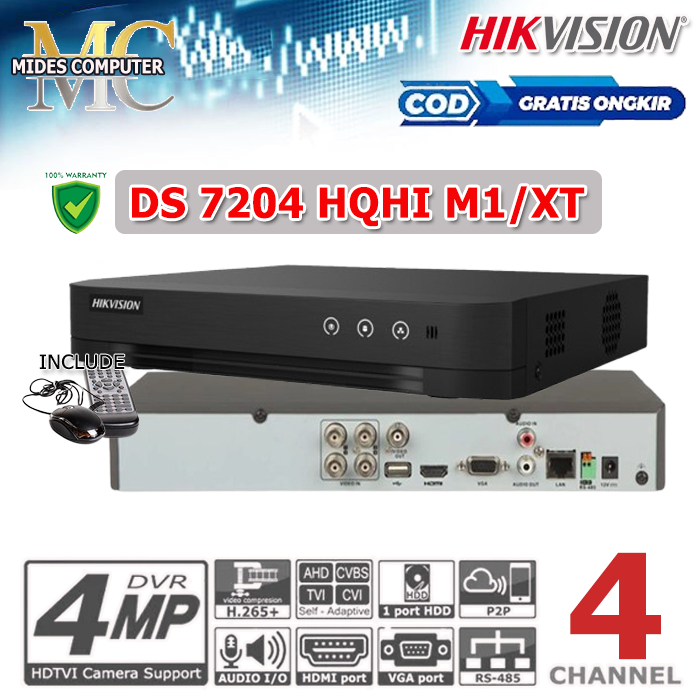 DVR CCTV Hikvision IDS-7204 / 7208 DVR Adaptor AcuSense 4/8 Channel
