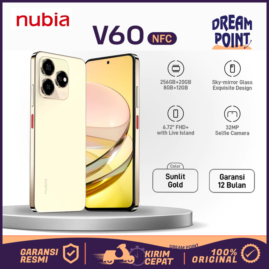 Nubia V60 8/256GB Handphone Murah Original 100% 1 Jutaan Terbaik HP Murah Cuci Gudang 2025 Asli Ori